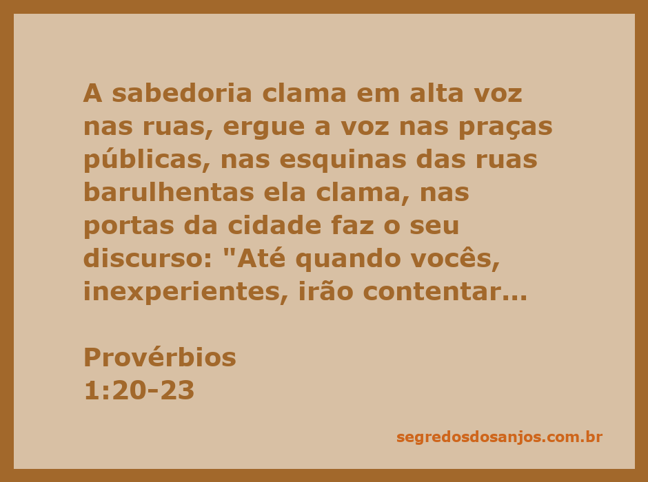A sabedoria clamando nas ruas, representando Provérbios 1:20-23