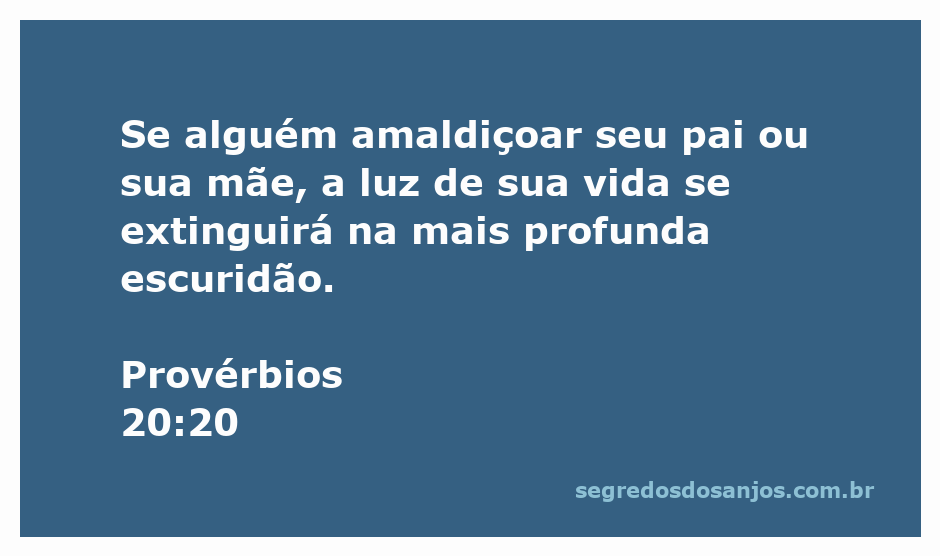 Imagem representativa do versículo de Provérbios 20:20 sobre a importância do respeito aos pais.