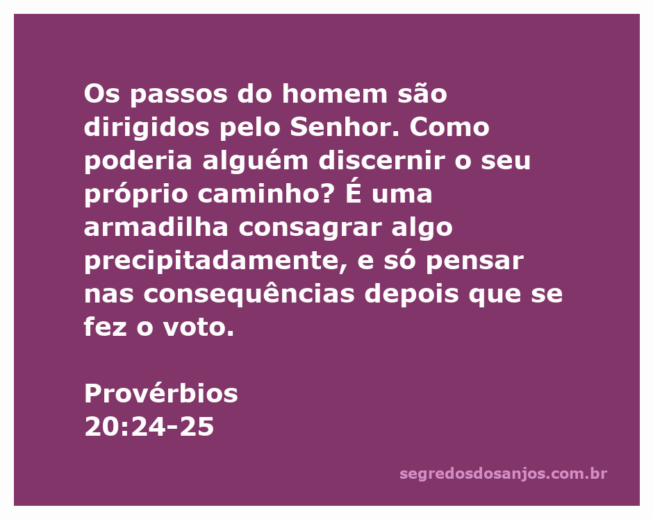 Ilustração de Provérbios 20:24-25, destacando a direção divina nos passos do homem.