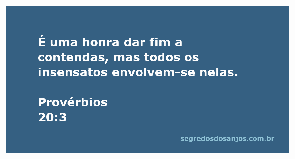 Imagem ilustrativa do versículo de Provérbios 20:3, destacando a importância da paz e da resolução de conflitos.