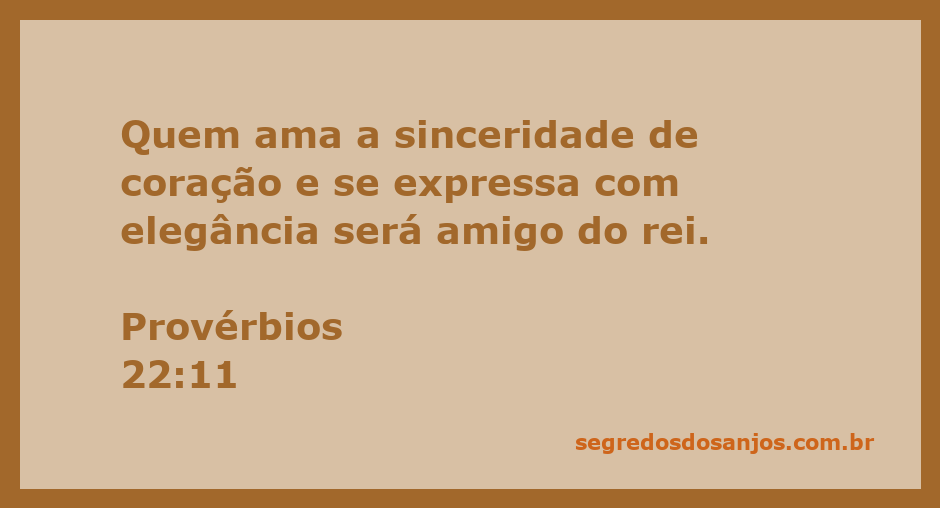 Imagem representativa de Provérbios 22:11, destacando a sinceridade e a elegância na comunicação.