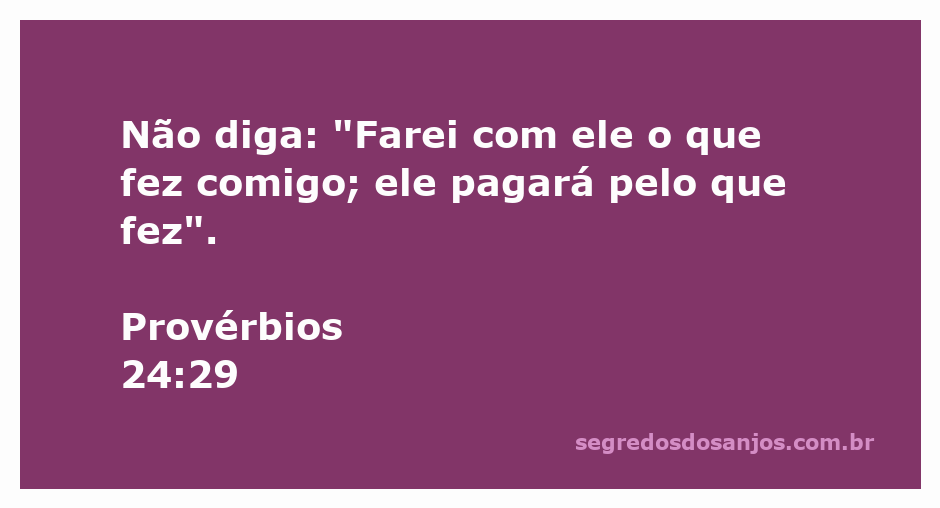 Imagem ilustrativa do versículo de Provérbios 24:29, refletindo sobre a importância do perdão e da não vingança.