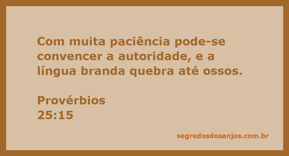 Imagem que ilustra o versículo de Provérbios 25:15 sobre a importância da paciência e da comunicação suave.