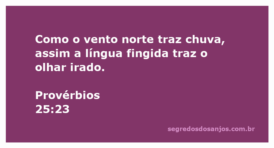 Ilustração de Provérbios 25:23, mostrando a relação entre o vento norte e a língua fingida.