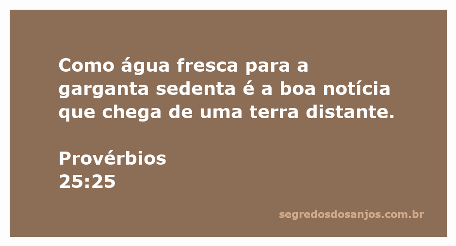 Imagem representativa de água fresca simbolizando boas notícias, com uma paisagem distante ao fundo.