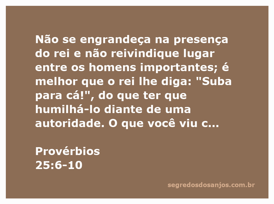 Ilustração de Provérbios 25:6-10, destacando a importância da humildade e da sabedoria nas interações sociais.