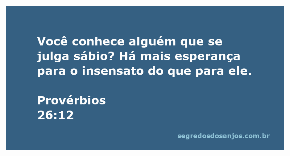 Imagem com o versículo de Provérbios 26:12, refletindo sobre a sabedoria e a insensatez.