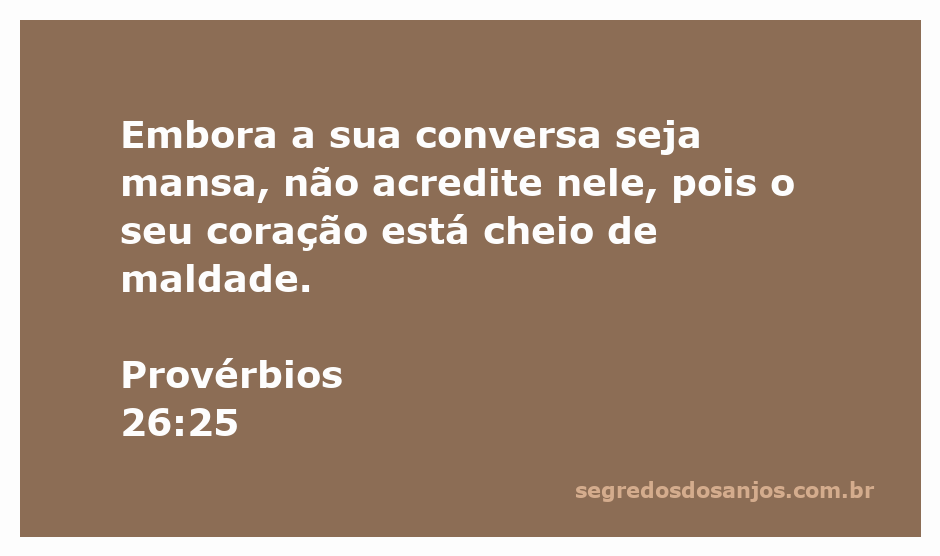 Imagem representativa do versículo de Provérbios 26:25, destacando a importância de discernir a verdade nas palavras das pessoas.