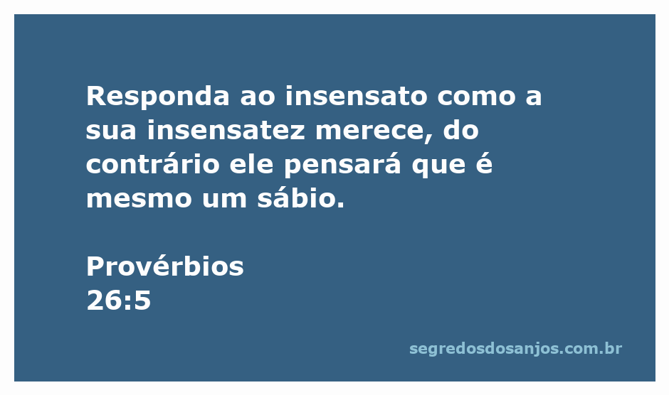 Ilustração do versículo de Provérbios 26:5, destacando a importância de saber responder ao insensato.