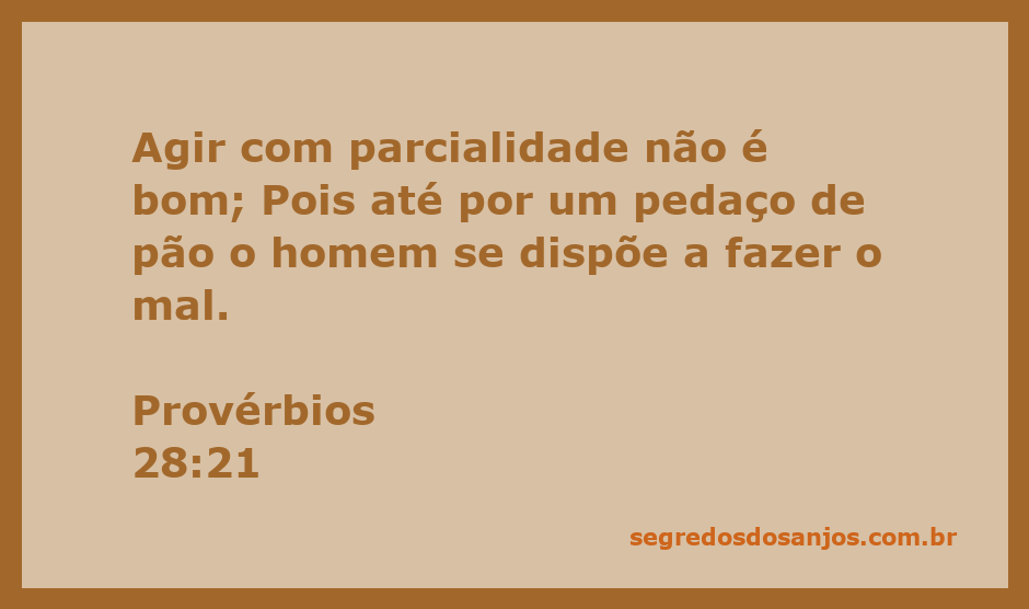 Imagem representativa do versículo Provérbios 28:21, destacando a ideia de justiça e imparcialidade.