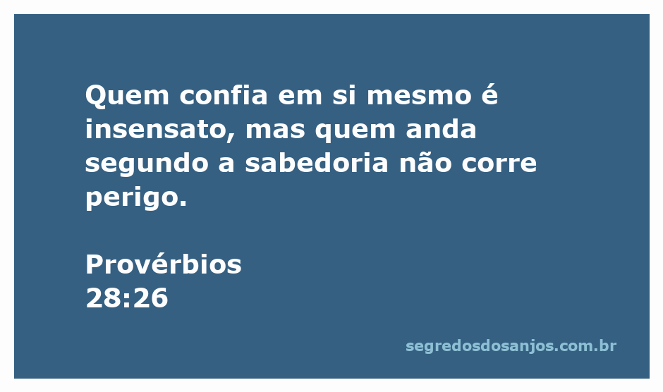 Ilustração do versículo de Provérbios 28:26, destacando a confiança em si mesmo versus a sabedoria.