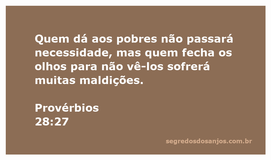 Imagem representando a generosidade e a ajuda aos necessitados, com um foco no versículo de Provérbios 28:27.