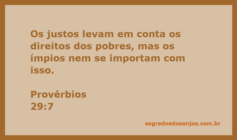 Ilustração de Provérbios 29:7 mostrando a importância da justiça social e a consideração pelos direitos dos pobres