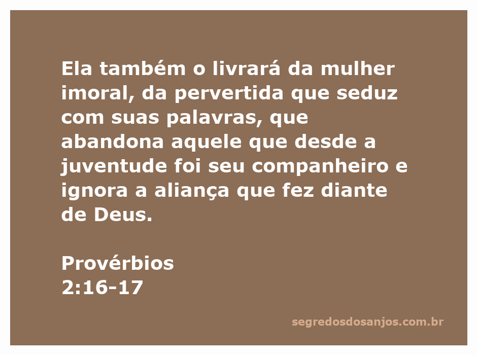 Imagem simbolizando a proteção contra a sedução e a imoralidade, com referências ao versículo de Provérbios 2:16-17.