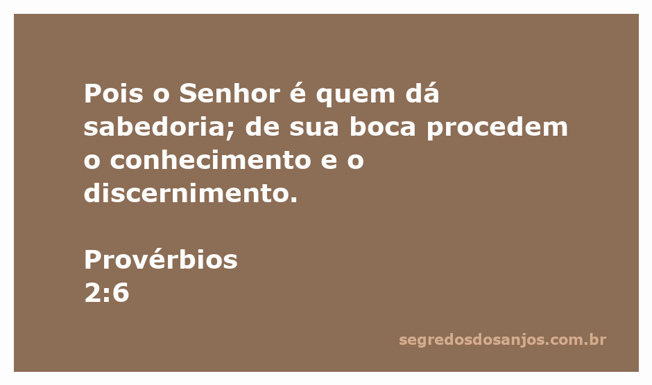 Imagem representando a sabedoria divina com Provérbios 2:6 em destaque.
