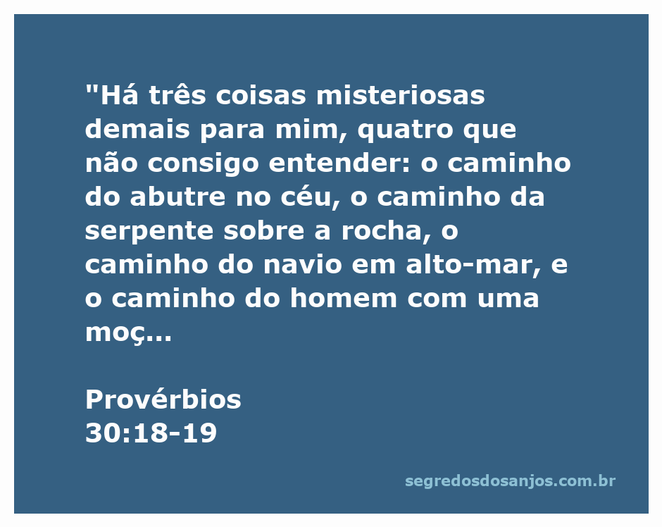 Uma ilustração representando os quatro caminhos misteriosos mencionados em Provérbios 30:18-19.