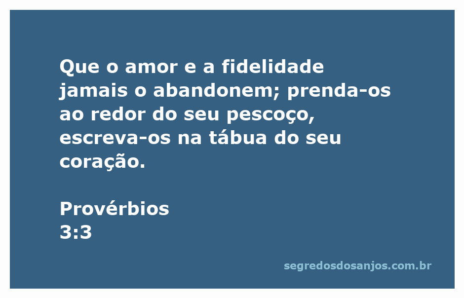 Versículo de Provérbios 3:3 sobre amor e fidelidade
