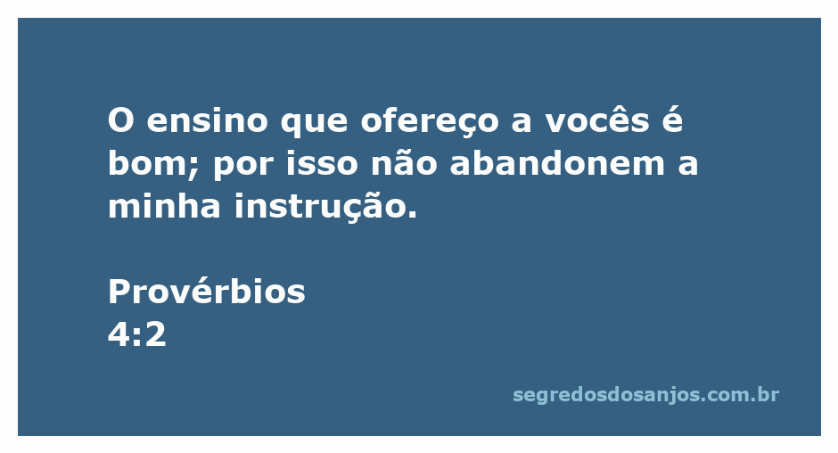 Imagem ilustrativa de Provérbios 4:2, destacando a importância do ensino e da instrução.
