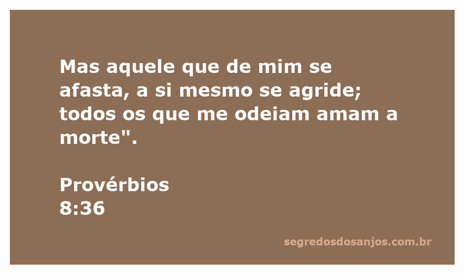 Ilustração do versículo de Provérbios 8:36 sobre as consequências de se afastar da sabedoria