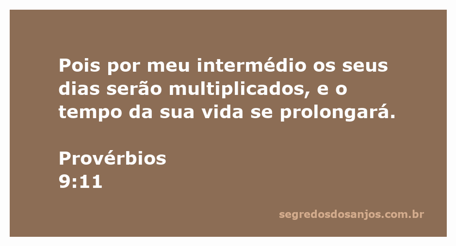 Versículo de Provérbios 9:11 destacando a multiplicação dos dias e o prolongamento da vida através da sabedoria.