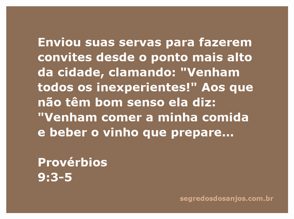 Imagem representativa de uma mulher sábia convidando pessoas para uma refeição, simbolizando a sabedoria em Provérbios 9:3-5.