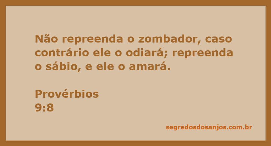 Imagem representativa da sabedoria e da repreensão, com uma citação de Provérbios 9:8.
