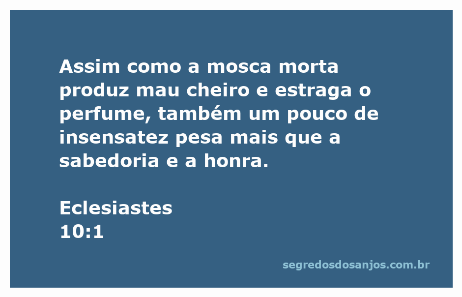 Uma imagem ilustrativa que simboliza a passagem de Eclesiastes 10:1, representando a insensatez e suas consequências.