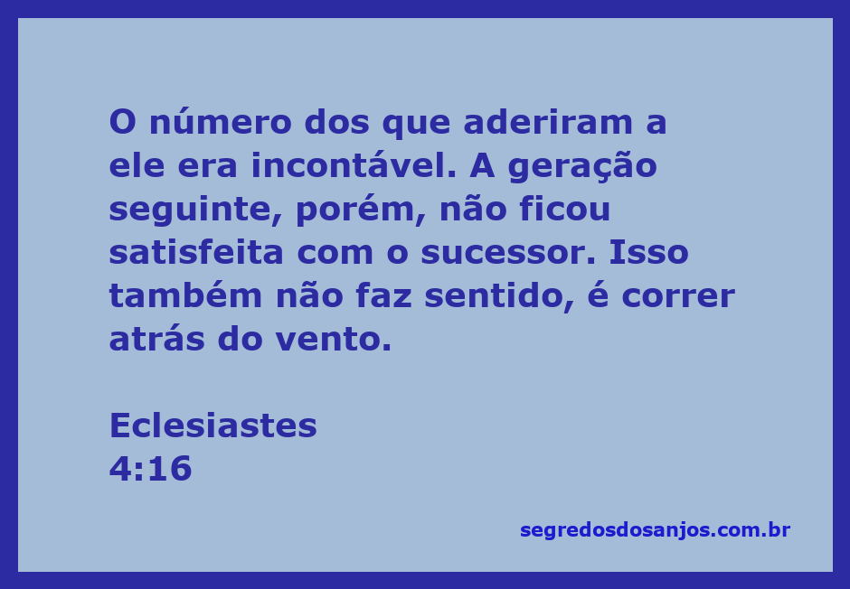 Imagem representativa do versículo Eclesiastes 4:16, refletindo sobre a insatisfação da geração futura com o sucessor.