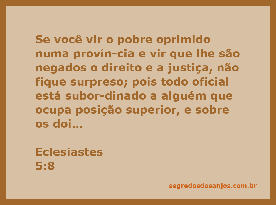 Imagem representativa do versículo de Eclesiastes 5:8, mostrando a opressão dos pobres e a luta por justiça.