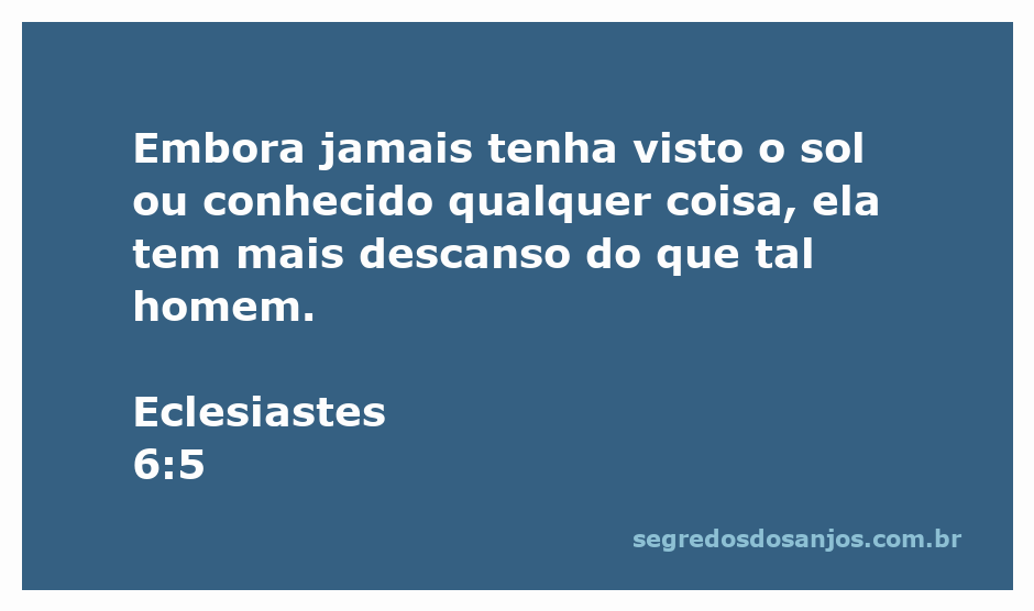 Imagem simbolizando a passagem de Eclesiastes 6:5, destacando o conceito de descanso e a comparação entre a vida e a morte.