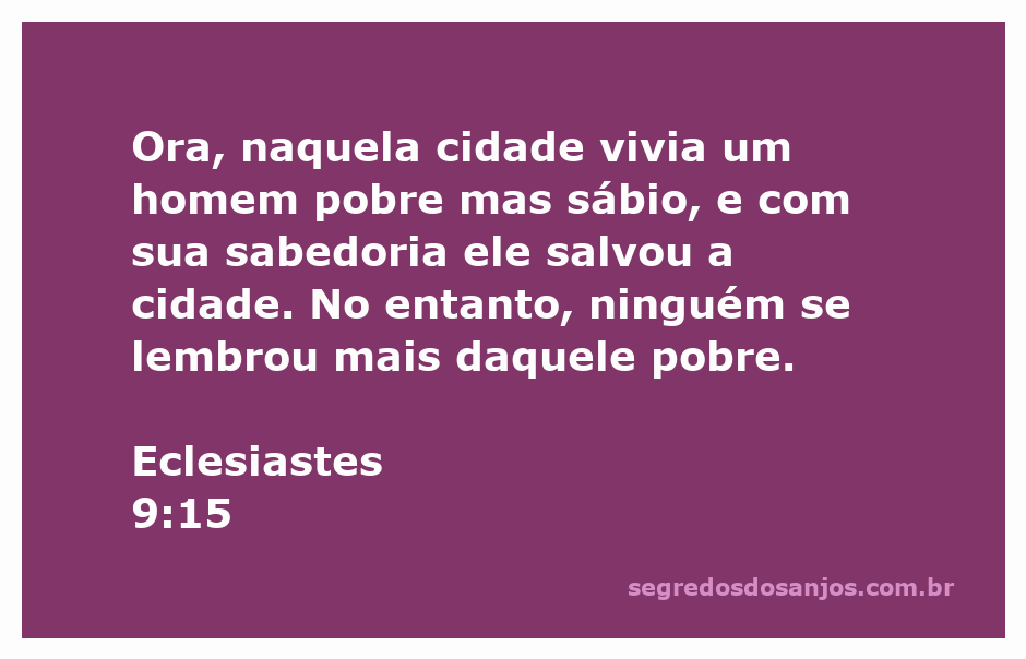 Ilustração de um homem pobre e sábio que salvou uma cidade, representando Eclesiastes 9:15.