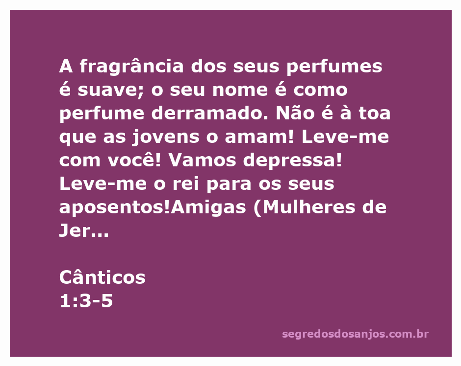 Imagem que representa a beleza e o amor descritos em Cânticos 1:3-5, com elementos que simbolizam fragrâncias e a natureza.