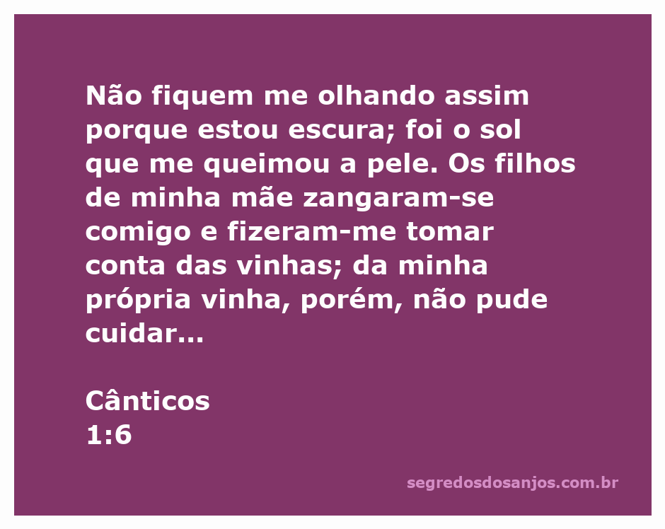 Mulher de pele queimada pelo sol, refletindo sobre sua aparência e responsabilidades, inspirada em Cânticos 1:6.