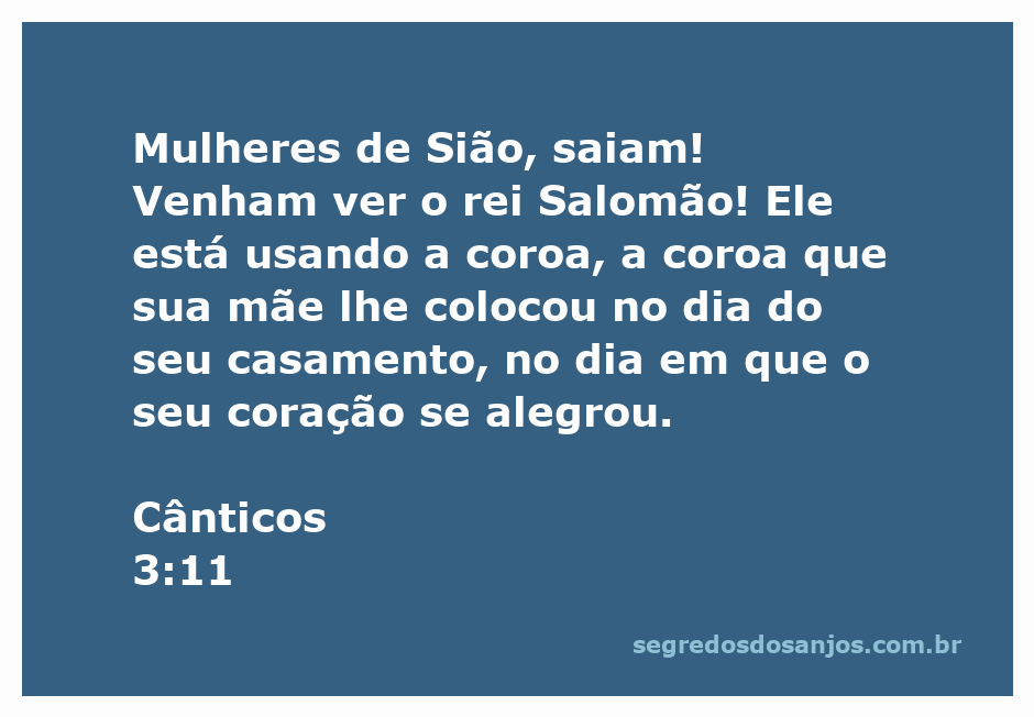 Imagem do rei Salomão com uma coroa, simbolizando alegria e celebração no dia do seu casamento.