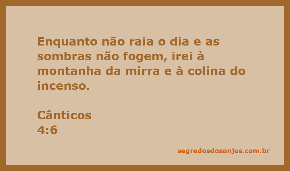Imagem representativa do versículo Cânticos 4:6, com montanhas e mirra ao amanhecer.