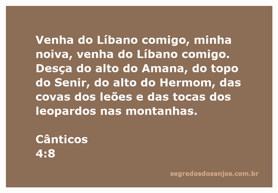 Imagem representando a passagem de Cânticos 4:8, com montanhas e a beleza do Líbano ao fundo.
