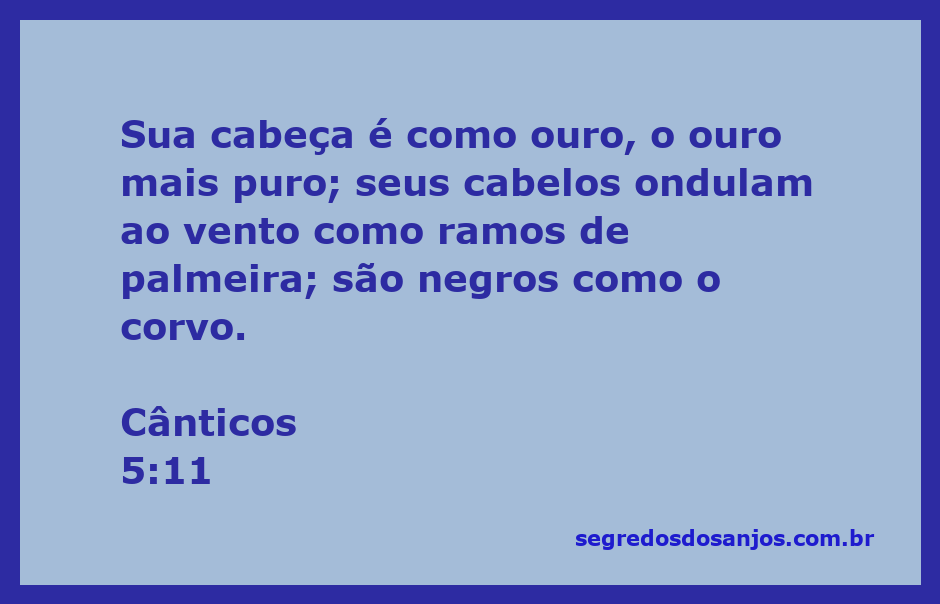 Ilustração de uma figura com cabeleira negra e ondulada, simbolizando a beleza e pureza descritas em Cânticos 5:11.