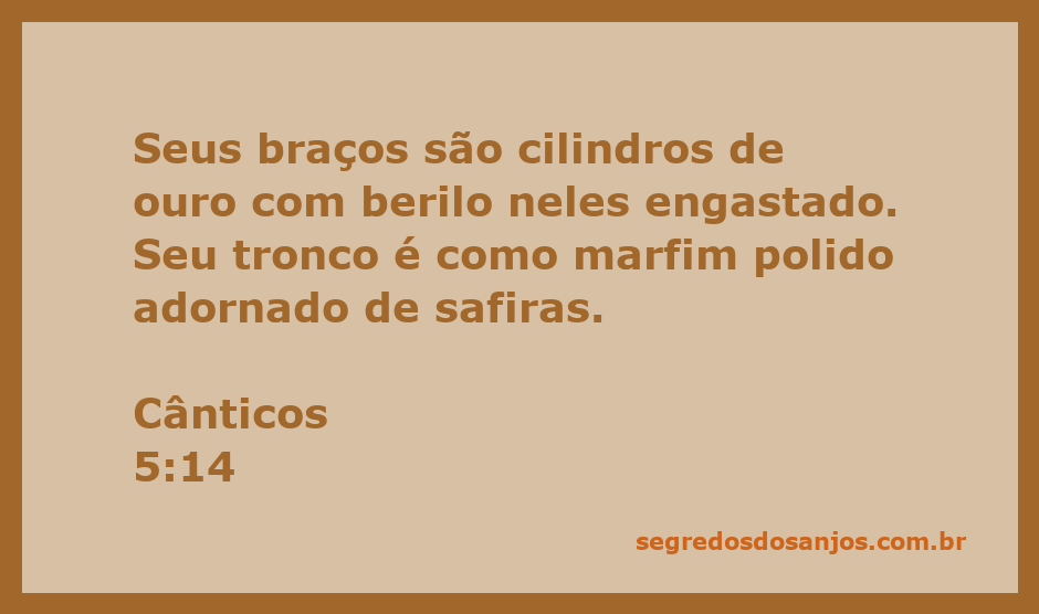 Imagem representando a beleza e a riqueza descritas em Cânticos 5:14, com braços de ouro e tronco de marfim adornado com safiras.