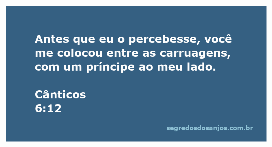 Ilustração do versículo Cânticos 6:12, representando uma cena de amor e união entre duas pessoas, cercadas por carruagens e simbolizando a beleza do relacionamento.