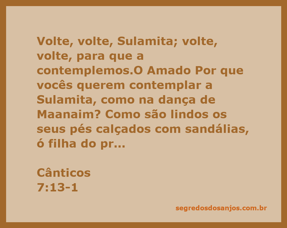 A representação artística da Sulamita dançando, destacando sua beleza e graça, conforme descrito em Cânticos 7:13-1.