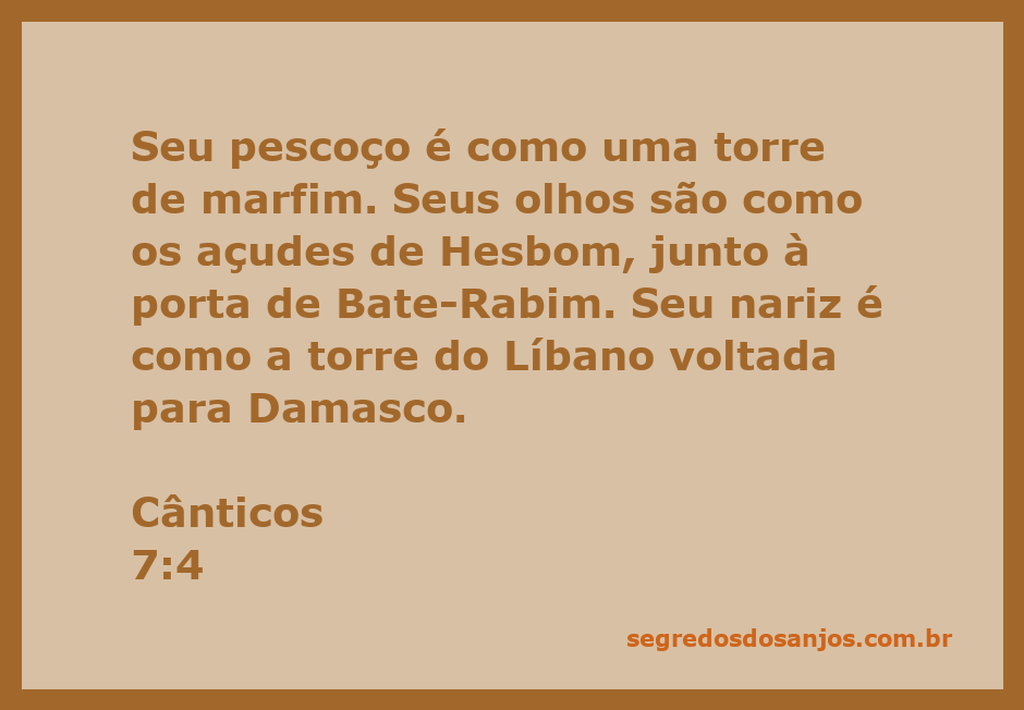 Imagem representativa da beleza descrita em Cânticos 7:4, com elementos simbólicos como torres de marfim e açudes.