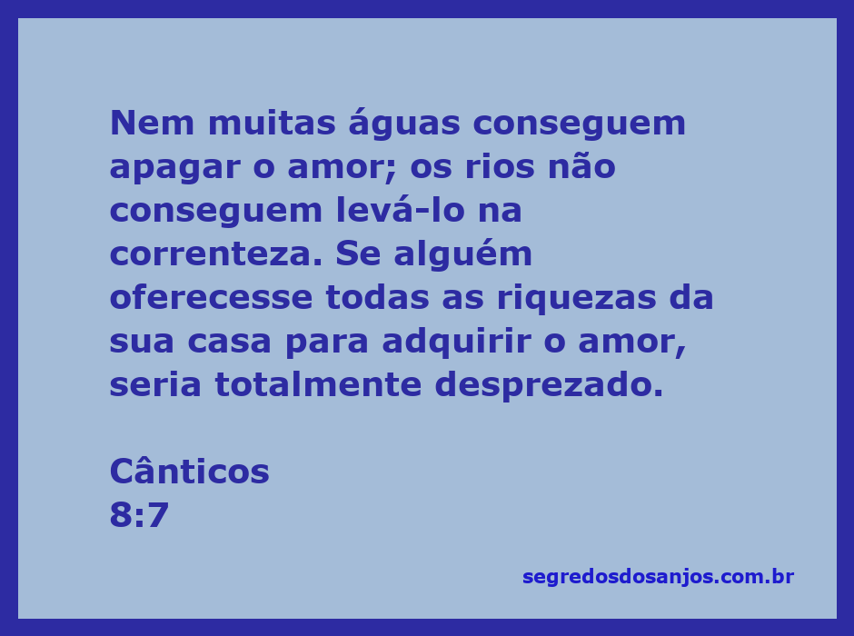 Imagem representativa do amor eterno, simbolizada por águas correndo, com um fundo de riquezas.