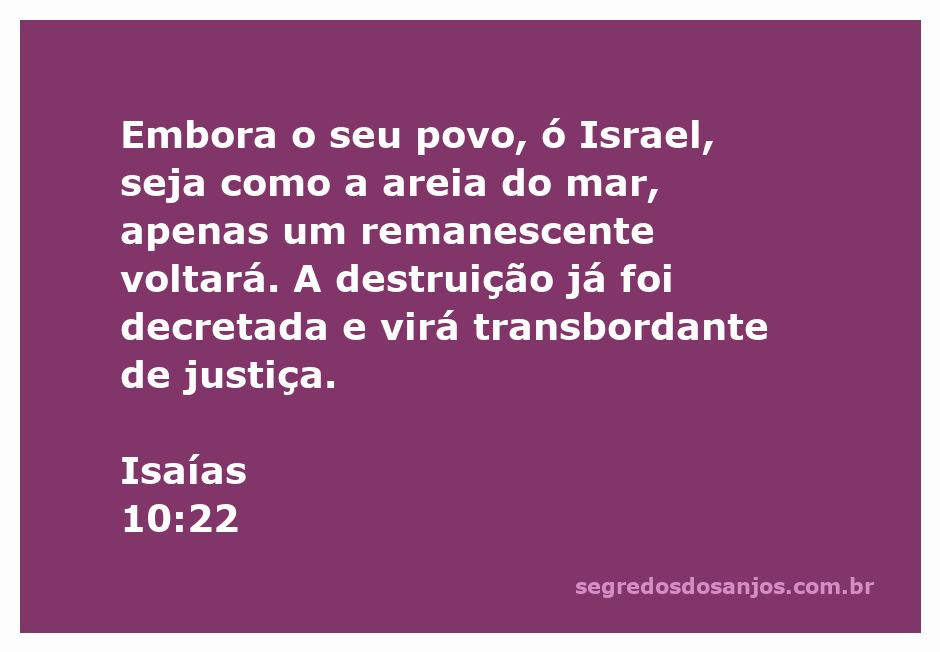 Imagem representativa da passagem de Isaías 10:22, simbolizando o remanescente de Israel e a justiça divina.