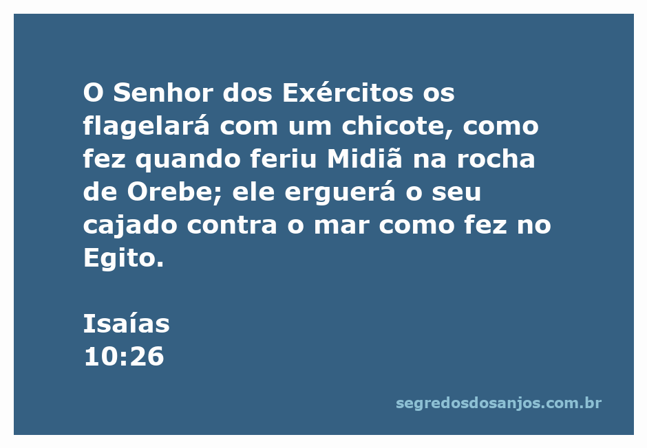 Representação artística de Deus usando um chicote contra os inimigos, evocando a passagem de Isaías 10:26.