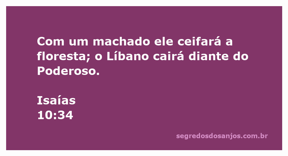 Imagem de um machado cortando árvores na floresta, simbolizando o juízo divino conforme Isaías 10:34.