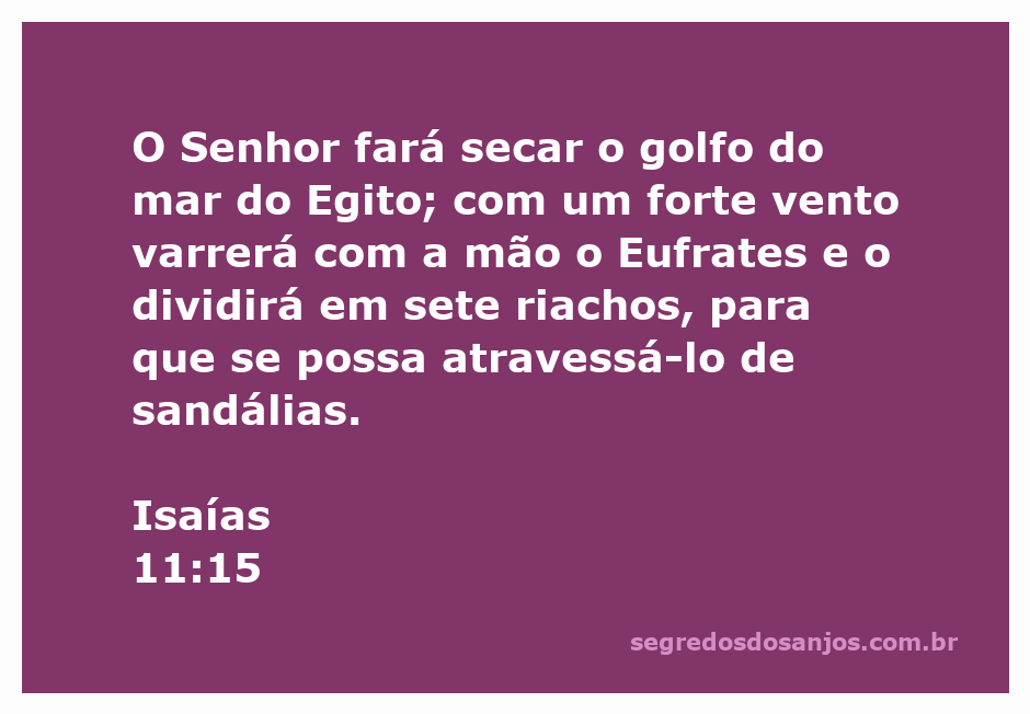 Representação artística da divisão do Eufrates, com o Senhor secando o golfo do mar do Egito e criando sete riachos.