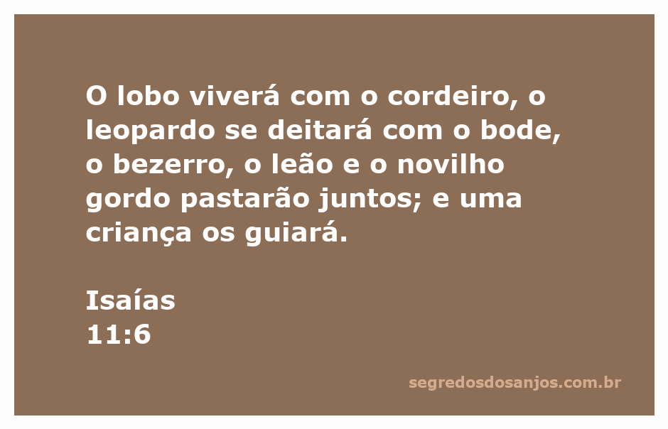 Uma ilustração de um lobo, cordeiro, leopardo, bode, leão e uma criança convivendo pacificamente em um cenário de harmonia.