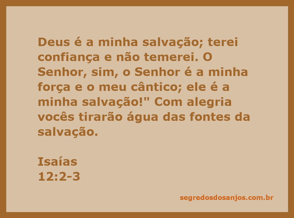 Ilustração do versículo Isaías 12:2-3, destacando a salvação e a alegria que vem de Deus.