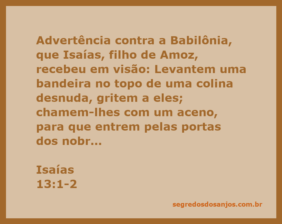 Imagem representativa da profecia de Isaías sobre a Babilônia, com uma bandeira levantada em uma colina desnuda.