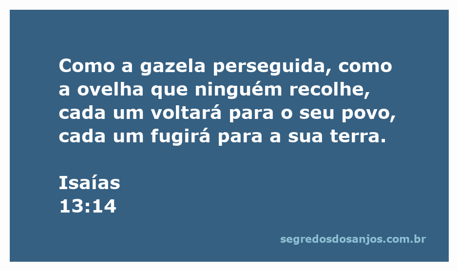 Ilustração de uma gazela e uma ovelha simbolizando a fuga e o retorno ao lar, inspirada em Isaías 13:14.